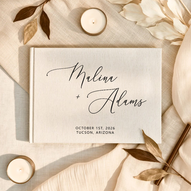 Photography Book - Personalized Guest Book Photo Album, Engagement
