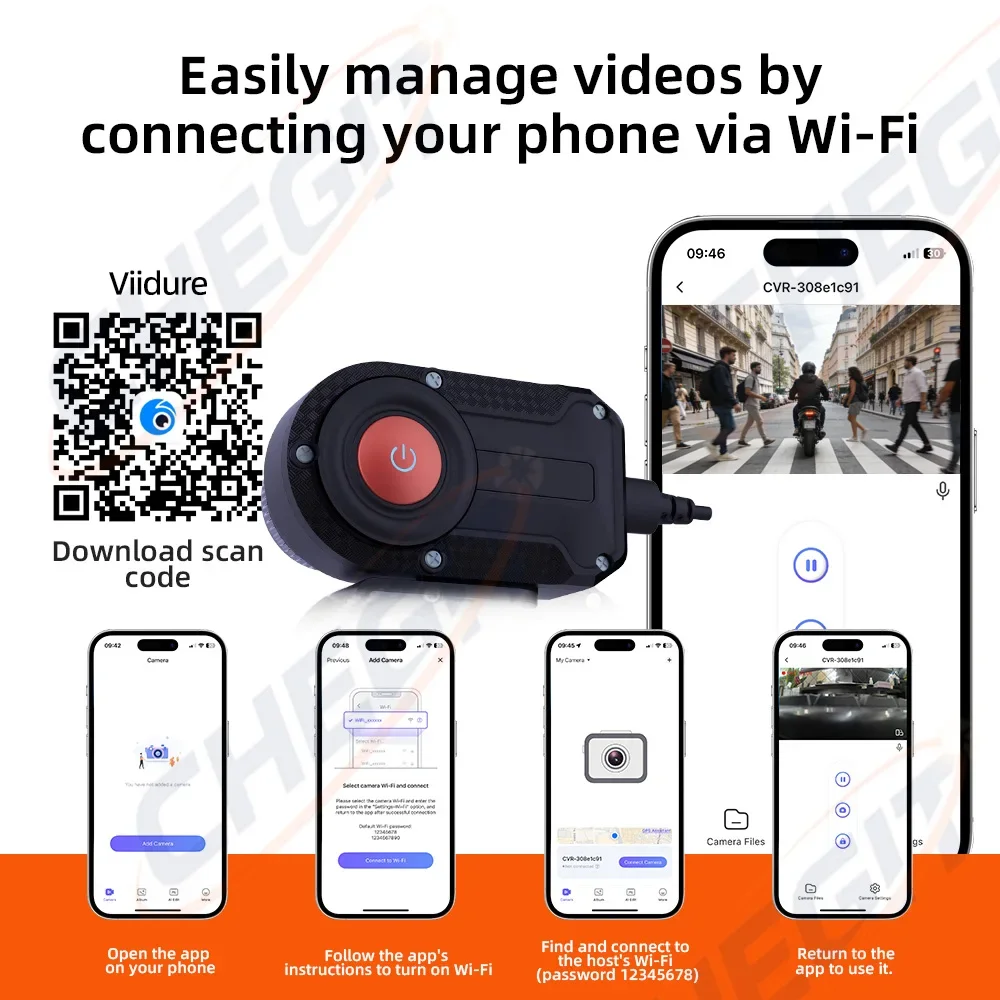 Motorcycle DVR 2K HD WiFi With - Photographic Memory ulasan dan harga
