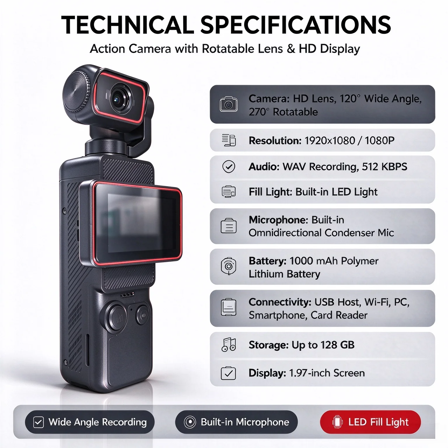 New Pocket Handheld Vlog Camer - Photographic Memory ulasan dan harga